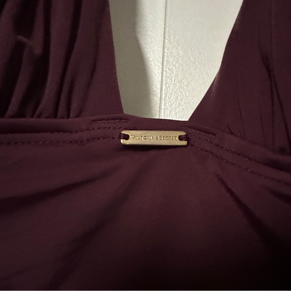 Victoria's Secret Padded Shaping Ruched One Piece Swimsuit Burgundy Size Large - Picture 6 of 7